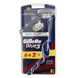 Gillette jednokratni brijač Blue3, 6+2 komada 