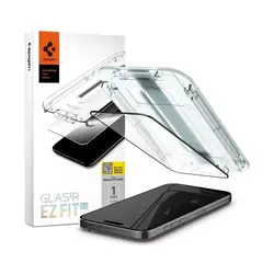 Spigen iPhone 15 Pro zaštitno staklo za telefon, Glass tR EZ Fit HD, FC crna (AGL06899) 