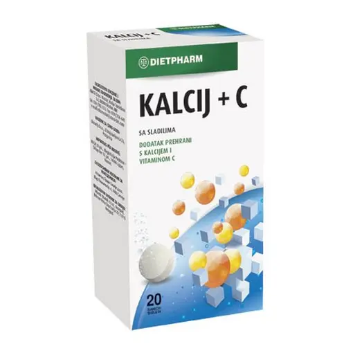 Kalcij s vitaminom C, šumeće tablete, 20 komada