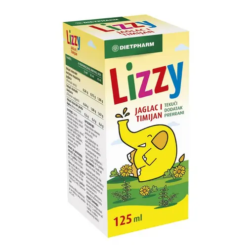 Lizzy jaglac i timjan tekući dodatak prehrani, 125 ml